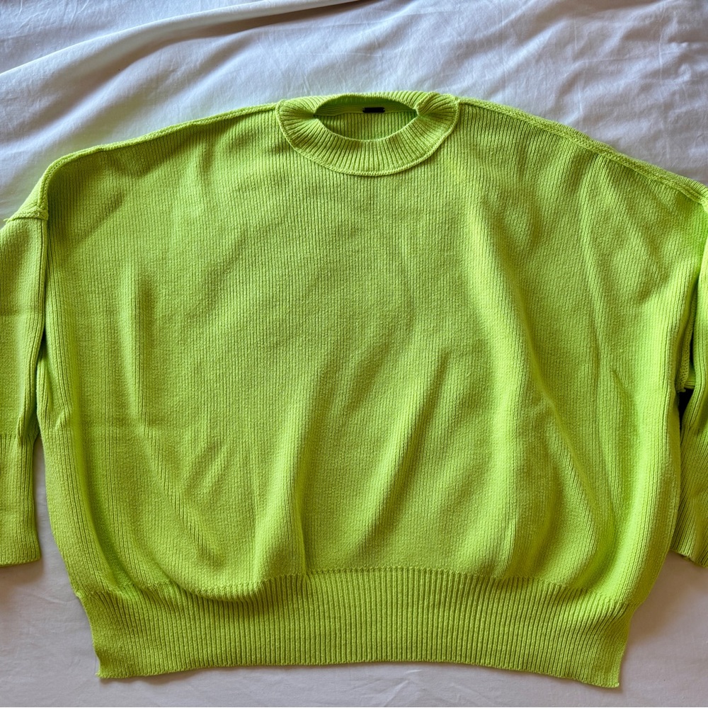 Free People Neon Green Sweater